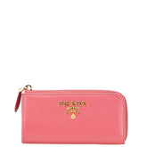 プラダ キーケース L字ファスナー 1PP026 ピンク レザー レディース PRADA 【中古】