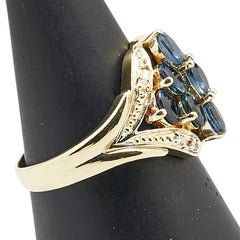 K18YG イエローゴールド サファイア2.10ct ダイヤ0.04ct リング 指輪 レディース 12号 【中古】