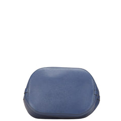 グッチ バンブー ショルダーバッグ ハンドバッグ 2WAY 387613 ネイビー レザー レディース GUCCI 【中古】