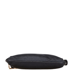 グッチ ハート チェーン ミニ ショルダーバッグ 153020 ブラック レザー サテン レディース GUCCI 【中古】