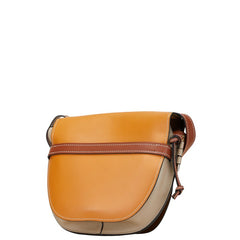 ロエベ アナグラムロゴ ゲート ショルダーバッグ ブラウン グレージュ レザー レディース LOEWE 【中古】