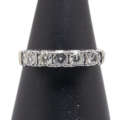 Pt900 プラチナ ダイヤ0.62ct 一文字 リング 指輪 レディース 13号 【中古】