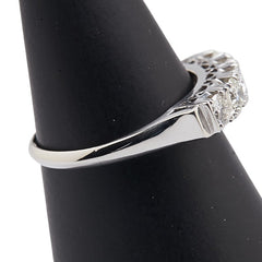 Pt900 プラチナ ダイヤ0.62ct 一文字 リング 指輪 レディース 13号 【中古】