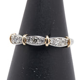 Pt950 プラチナ K18YG イエローゴールド コンビ ダイヤ0.20ct リング 指輪 レディース 10号 【中古】