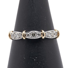 Pt950 プラチナ K18YG イエローゴールド コンビ ダイヤ0.20ct リング 指輪 レディース 10号 【中古】