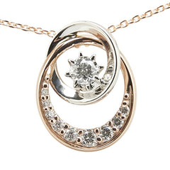 スタージュエリー K18PG ピンクゴールド Pt950 プラチナ コンビ ダイヤ0.19ct ペンダントネックレス レディース STAR JEWELRY 【中古】