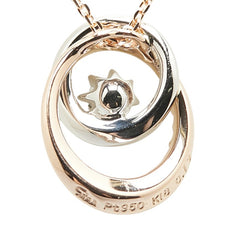 スタージュエリー K18PG ピンクゴールド Pt950 プラチナ コンビ ダイヤ0.19ct ペンダントネックレス レディース STAR JEWELRY 【中古】