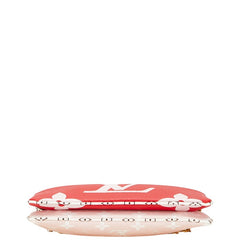 ルイ ヴィトン モノグラム ジャイアント ポシェットドゥーブルジップ チェーン ショルダーポーチ M67561 ルージュ レッド ピンク PVC レディース LOUIS VUITTON 【中古】