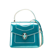 ブルガリ セルペンティ フォーエバー ハンドバッグ ショルダーバッグ 2WAY グリーン エナメル レザー レディース BVLGARI 【中古】