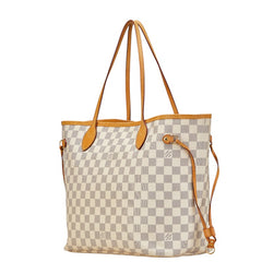 ルイ ヴィトン ダミエ アズール ネヴァーフルMM トートバッグ ショルダーバッグ N51107 ホワイト アイボリー PVC レザー レディース LOUIS VUITTON 【中古】