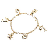 K18YG イエローゴールド イルカ テディベア ウニ モチーフ チェーンブレスレット レディース 【中古】