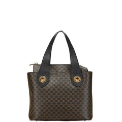 セリーヌ マカダム ハンドバッグ ブラック ブラウン PVC レザー レディース CELINE 【中古】