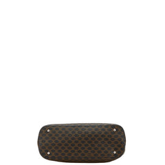 セリーヌ マカダム ハンドバッグ ブラック ブラウン PVC レザー レディース CELINE 【中古】