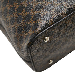 セリーヌ マカダム ハンドバッグ ブラック ブラウン PVC レザー レディース CELINE 【中古】