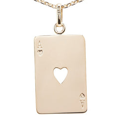 K18YG イエローゴールド ハート A エース モチーフ ペンダントネックレス レディース 【中古】