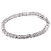 K14WG ホワイトゴールド キュービックジルコニア テニスチェーン ブレスレット レディース 【中古】