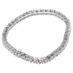 K14WG ホワイトゴールド キュービックジルコニア テニスチェーン ブレスレット レディース 【中古】