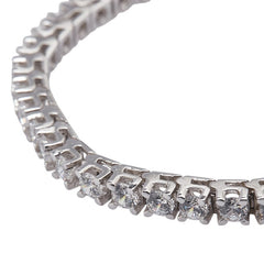 K14WG ホワイトゴールド キュービックジルコニア テニスチェーン ブレスレット レディース 【中古】
