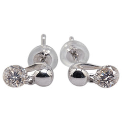 K18WG ホワイトゴールド ダイヤ0.50ct スタッドピアス レディース 【中古】