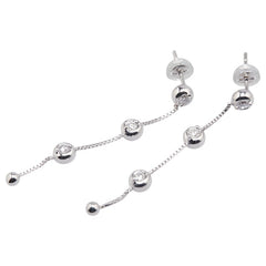 K18WG ホワイトゴールド ダイヤ0.40ct 3P ピアス レディース 【中古】