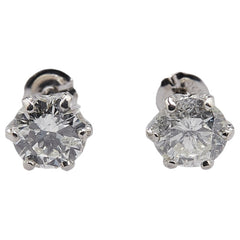 Pt900 プラチナ ダイヤ0.50ct スタッドピアス レディース 【中古】