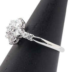 Pt900 プラチナ ダイヤ1.00ct フラワー 花 モチーフ リング 指輪 レディース 10.5号 【中古】