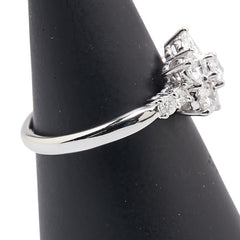 Pt900 プラチナ ダイヤ1.00ct フラワー 花 モチーフ リング 指輪 レディース 10.5号 【中古】