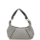 セリーヌ マカダム ワンショルダーバッグ ブラック グレー キャンバス レザー レディース CELINE 【中古】