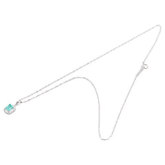 Pt900 プラチナ Pt850 プラチナ エメラルド0.65ct ダイヤ0.15ct ペンダントネックレス レディース 【中古】