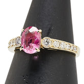 K18YG イエローゴールド ピンクサファイア1.124ct ダイヤ0.26ct リング 指輪 レディース 11号 【中古】