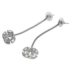 シャネル ココマーク ストーン スイング ピアス シルバー メタル レディース CHANEL 【中古】