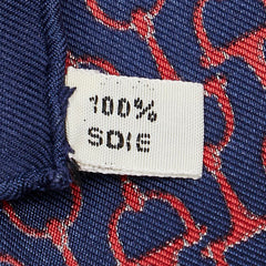 エルメス ハンカチ ネイビー レッド シルク レディース HERMES 【中古】