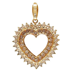 K18YG イエローゴールド ダイヤ1.0ct ハート モチーフ ペンダントトップ レディース 【中古】