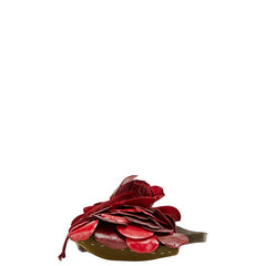 ヴァレンティノ 花 フラワー モチーフ ミニショルダーバッグ レッド レザー レディース VALENTINO 【中古】