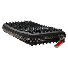 クリスチャンルブタン スパイク スタッズ 長財布 ラウンドファスナー ブラック レザー メンズ Christian Louboutin 【中古】