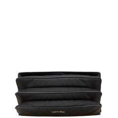 プラダ パイソン型押し チェーン ショルダーバッグ ハンドバッグ ブラック グリーン ナイロン レザー レディース PRADA 【中古】