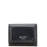 ジミーチュウ HAWLEY ホーリー 三つ折り財布 ブラック レザー レディース JIMMY CHOO 【中古】
