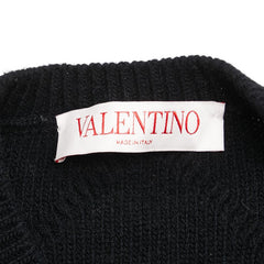 ヴァレンティノ Vロゴ ニット セーター サイズ:XXS ブラック ウール レディース VALENTINO 【中古】