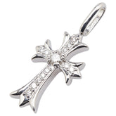 Pt900 プラチナ ダイヤ0.46ct クロス 十字架 モチーフ ペンダントトップ レディース 【中古】