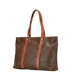セリーヌ マカ トートバッグ ハンドバッグ ブラウン PVC レザー レディース CELINE 【中古】
