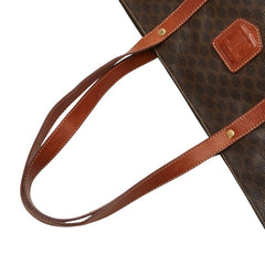セリーヌ マカ トートバッグ ハンドバッグ ブラウン PVC レザー レディース CELINE 【中古】