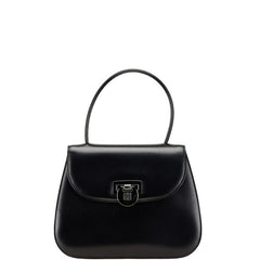 ジバンシー ロゴ ハンドバッグ ブラック レザー レディース Givenchy 【中古】