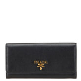 プラダ 長財布 ブラック レザー レディース PRADA 【中古】