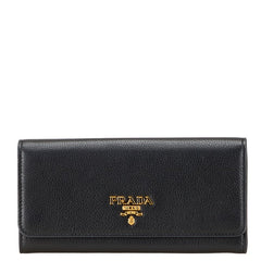 プラダ 長財布 ブラック レザー レディース PRADA 【中古】