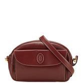 カルティエ マストライン ショルダーバッグ ワインレッド レザー レディース CARTIER 【中古】