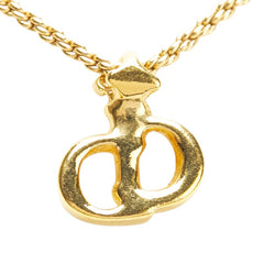 ディオール CDロゴ ストーン ネックレス ゴールド メッキ レディース Dior 【中古】