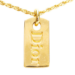 ディオール Diorロゴプレート ネックレス ゴールド メッキ レディース Dior 【中古】