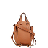 ロエベ ハンモック ドローストリングバッグ ミニ ハンドバッグ ショルダーバッグ 2WAY ブラウン レザー レディース LOEWE 【中古】