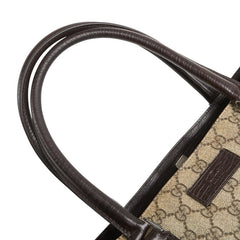 グッチ GGスプリーム トートバッグ 131220 ベージュ ブラウン PVC レザー レディース GUCCI 【中古】