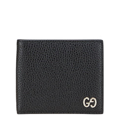 グッチ ロゴ 二つ折り財布 473922 ブラック レザー レディース GUCCI 【中古】